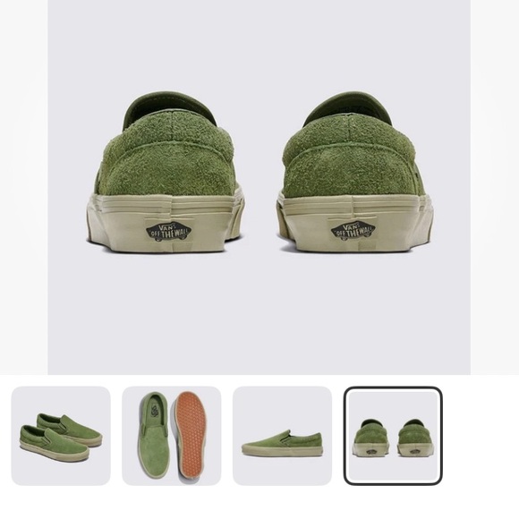 Vans Unisex Elm Green Suede Slip Ons Like New - Picture 13 of 14
